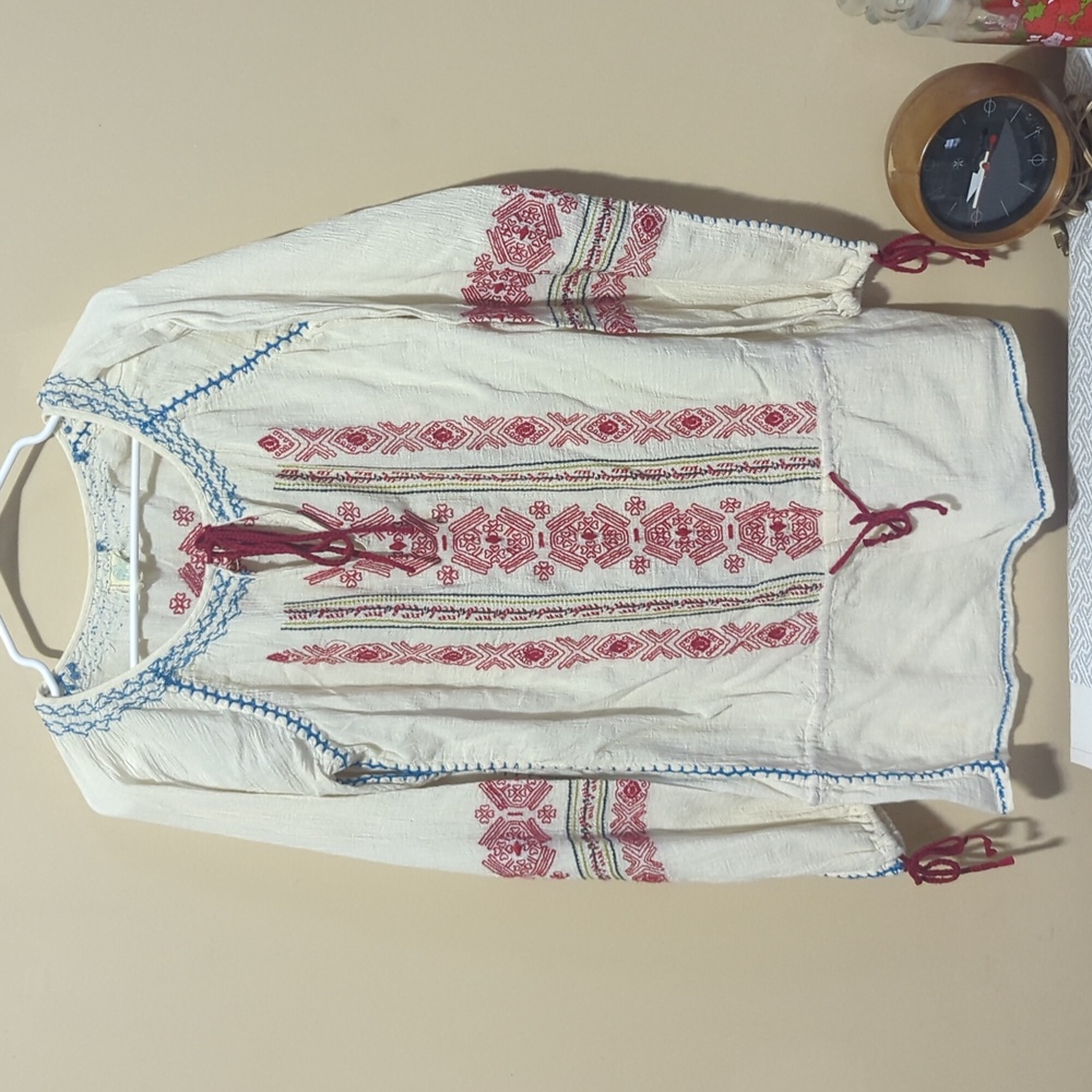 Free People Gauze Peasant Top